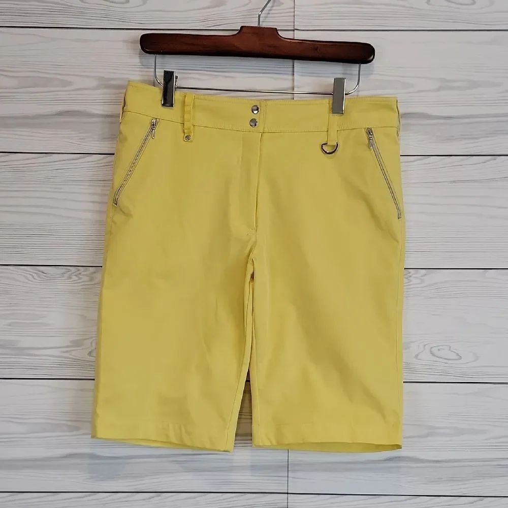 GG Blue Bogey Golf Shorts Coolmax - Chartreuse Yellow Womens Size 6